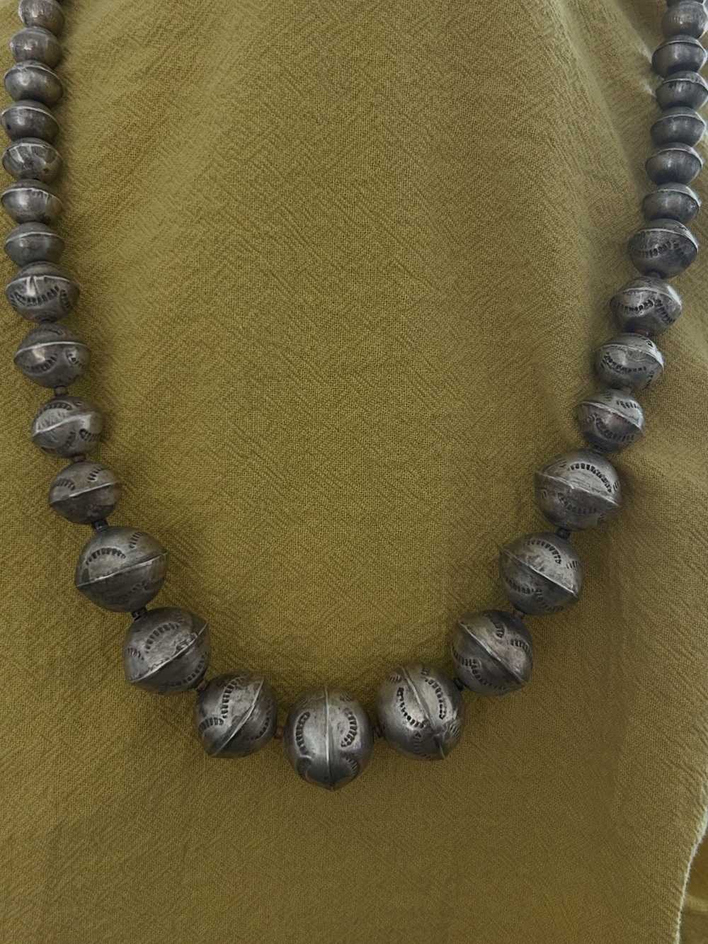 Sterling Silver Navajo-Style Beaded Necklace